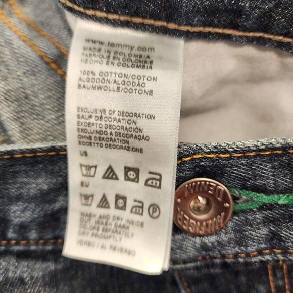 Y2K 2009 Tommy Hilfiger Jeans Men’s Size 38X30 Canvas Logo  Boot Cut  Blue Denim - Picture 10 of 10
